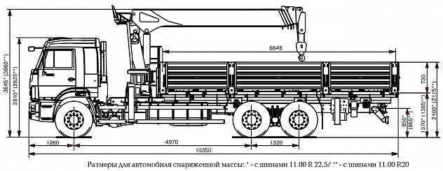 Бортовой автомобиль 6586-1200-01 с КМУ Kanglim KS1256G-II на шасси КАМАЗ-65117